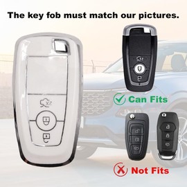 RCBDCYGJ Car Key Case, Key Cover, Key Case, Key Protective Cover, Fits Ford Ford S-Max F150 MK4 Focus Mustang Ecosport Fusion Edge Explorer Lincoln MKC MKX MKZ