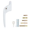 XFORT Cranked Locking Window Handle Installation Kit in White, Left