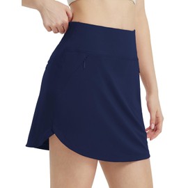 baleaf Golf Skirts for Women High Waisted Tennis Skorts with pockts Athletic Running Navy Blue M