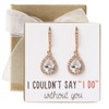 A+O Wedding Bridesmaids Gift Drop Dangle Earrings in Rose Gold