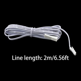 MEETOOT 2PCS 78.7 Inches 2 Meters Extension Cable 22 awg White PVC Coating LED Under Cabinet Lighting Kit