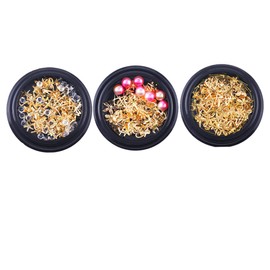 Healeved Gold Star Stickers 5pcs Nail Art Ornament Set Nail Glitter Kit Jewelry Making Supplies Perfect for Diy Random Style