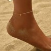 Pancert Initial Ankle Bracelets for Women 14K Gold Plated O