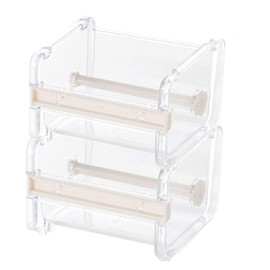 Jieddey Tape Dispenser,2 PCS Transparent Washi Tape Cutter Acrylic Sticker Cutters Roll Tape Holder Organizer Desktop Masking Holders for Office School Home