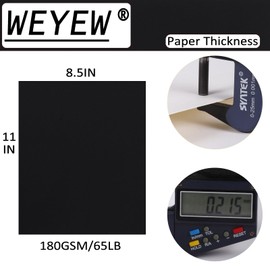 Black Cardstock 8.5 x 11 Thick Paper, 40 Sheets 65 LB/180 GSM, Cardstock Printer Paper for Invitations, Menus, Wedding, DIY Cards, Kids School Supplies