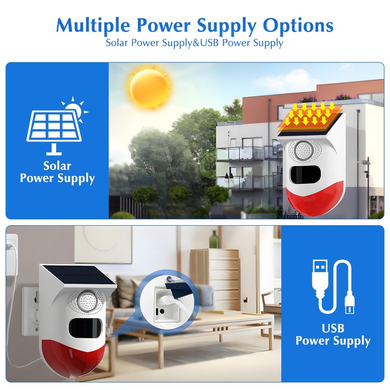Yasorn Motion Sensor Alarm, Outdoor Motion Sensor with Remote Control,