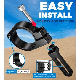 VAZESWIN 2PCS UTV Light Bar Mounts, Sturdy Aluminium Alloy LED Light Mounting Brackets, 360° Rotating Adjustable UTV Roll Bar Clamps Fit on 1.5" / 1.75" / 1.85" / 2" / 2.1" Roll Cages
