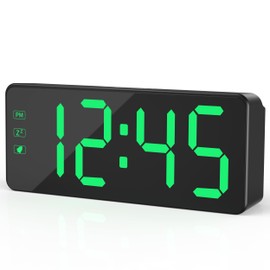 KWANWA Alarm Clock for Heavy Sleepers - 2.4" Super Bright LED with 3-Stage Dimming, 7-Min Snooze, Anti-Power Outage Design/Battery Backup (UL Adapter + 59" Charging Cable Included)
