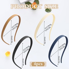 Zigzag Headband 4 Pieces, Headband for Glasses Wearers, Non-Slip Headbands, Make Up Headband, Women's Hairstyle Aid for Sports, Fitness, Daily Use, multicoloured