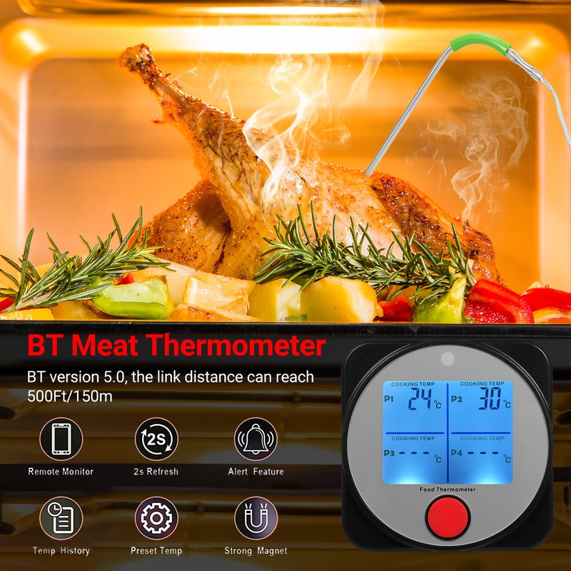 WT308 Four-Channel Smart Food Thermometer Meat Thermometer Kitchen BBQ Food