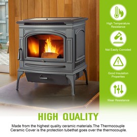 SRV7034-186 Thermocouple Ceramic Protection Cover Replacement for Quadra Fire Pellet Stove Tube Part PS35 PS50 CAB50(2Pack)