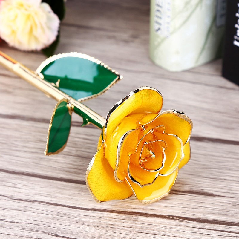 Gold Dipped Rose Flowers Love Gift for Girlfriend Birthday Christmas