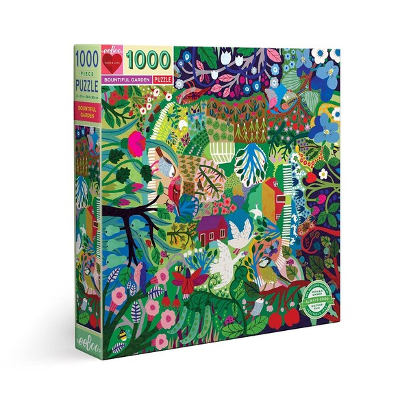 eeBoo: Piece and Love Bountiful Garden 1000 Piece Square Adult Jigsaw Puzzle, , Glossy, Sturdy Pieces, Minimal Puzzle Dust