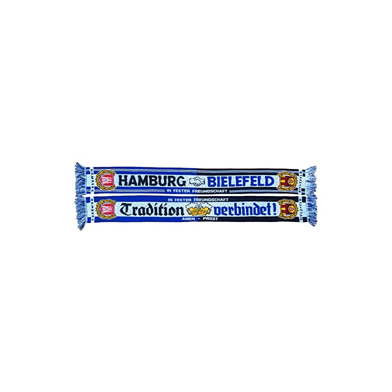 Generisch Hamburg-Bielefeld Friendship Scarf (Knitted Scarf), Blue, yellow