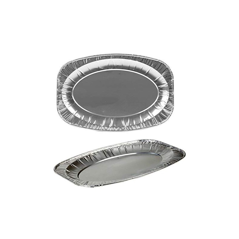 Kingfisher Foil Disposable Platters, Silver, 14-Inch, Pack of 20