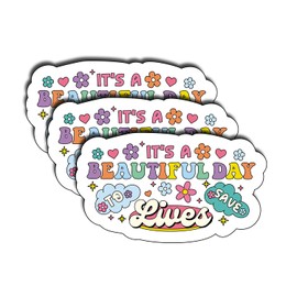 (3Pcs) It's A Beautiful Day to Save Lives Sticker, Nurse Vinyl Decal, Funny Stickers, Water Assistant Sticker for Laptop Phone Water Bottle Skateboard, Funny Stickers Nursing Women Funny 3x1.8 Inch