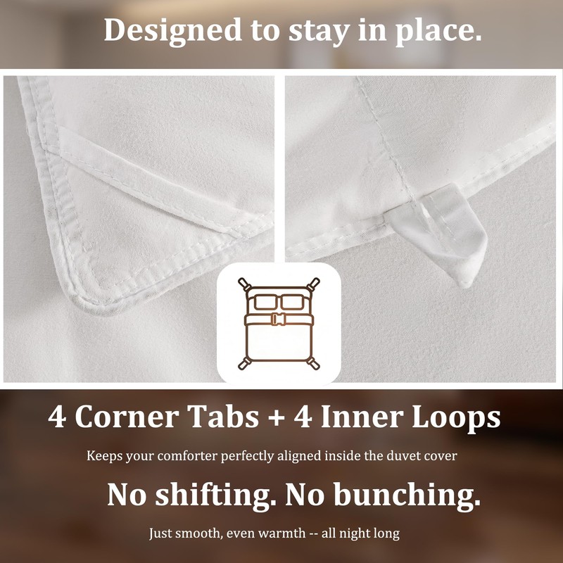 Premium Goose Down Fiber Comforter Queen Size, Ultra Fluffy Hotel