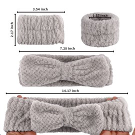 ACO-UINT 6Pcs Spa Headbands and Wrist Washband Set, Headband for Washing Face Towel Wristbands Make Up Headbands, Microfiber Hair Band Skincare Headbands Absorbent Wrist Sweatband for Women
