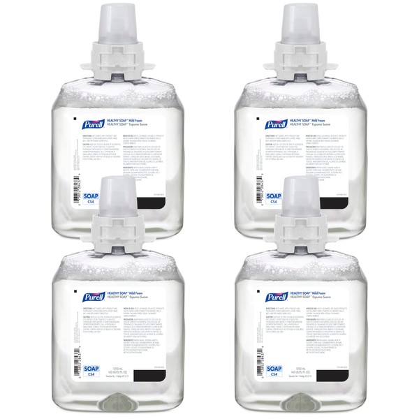 PURELL Brand HEALTHY SOAP Mild Foam, 1250 mL Hand Soap Refill for PURELL CS4 Push-Style Dispenser (Pack of 4) - 5174-04 - Manufactured by GOJO, Inc.