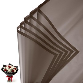 PATIKIL 20 Sheets Flower Wrapping Paper, Frosted Waterproof Bouquet Wrapping Paper Florist Supplies Packaging Paper for DIY Crafts Wedding Birthday Gift, Coffee