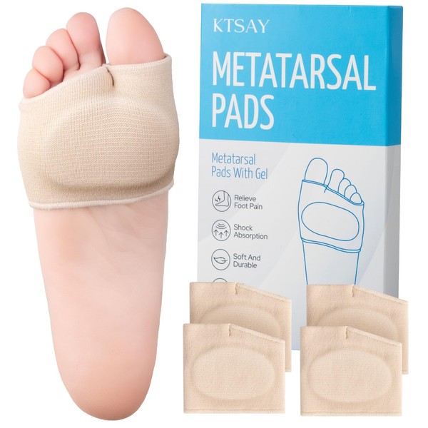 KTSAY 2 Pairs Metatarsal Pads with Gel Pad for Women