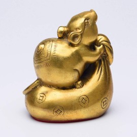 Rat of Wealth, Cute, Zodiac, Zodiac, Celebration, Fortune, Money-fortune, Copper, Feng Shui Goods