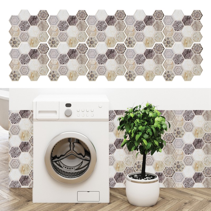 10Pcs Self Adhesive Sticker Background PVC Wall Decal Tile Sticker