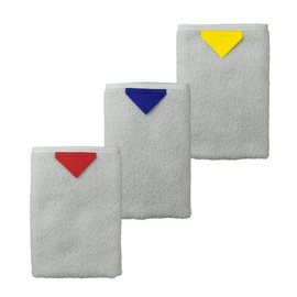 [aso] ss-kt270-h3 99 Towel, Kuku Towel, Handkerchief, Hand Towel, Imabari, Colorful, Bicolor Set of 3 (Tag Assorted, Light Gray)