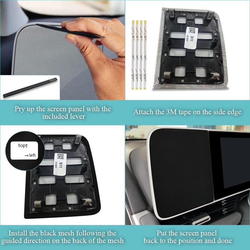 BestEvMod para Ioniq5 LHD Panel de malla lateral negro compatible
