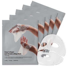 Rosemine Deep Collagen Anti-Wrinkle Lifting Overnight Mask Low Molecular Collagen Mask for Firming and Moisturizing Facial Sheets 5 Pack / 로즈마인 딥 콜라겐 주름 방지 리프팅 오버나이트 마스크 얼굴 시트 5팩의 탄력 보습을 위한 저분자 Collagen Mask