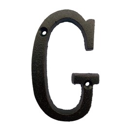 BetLight 5.1 Inch High Cast Iron House Letter, Solid Home Address Letter, Elegant Black Brown Finished, Matching Perfect with 5.5 Inch House Numbers, Letter G