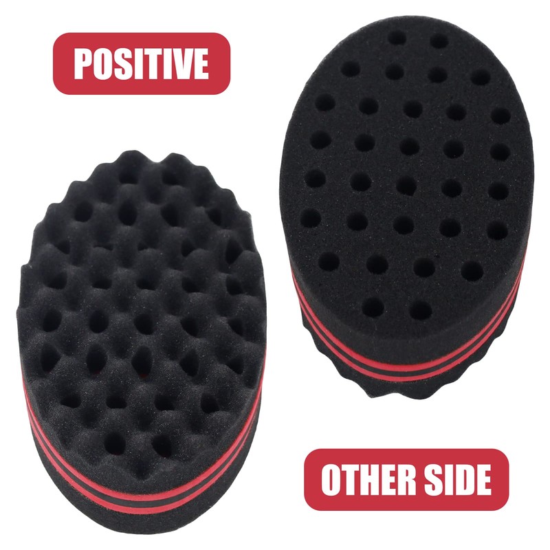 REBECASKYENS 2-Pack Curling Sponges (14.5*9.5*5cm), Black, Wavy Sponge for Curly,