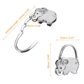 sourcing map Foldable Purse Hook - 2.56"x2.01"(LxW) Metal Portable Handbag Hanger Holder for Table Bag Storage Folding Decoration, Silver Tone