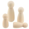 UNGFEI 100 PCS 4 Sizes Wood Peg Dolls, Blank Wooden