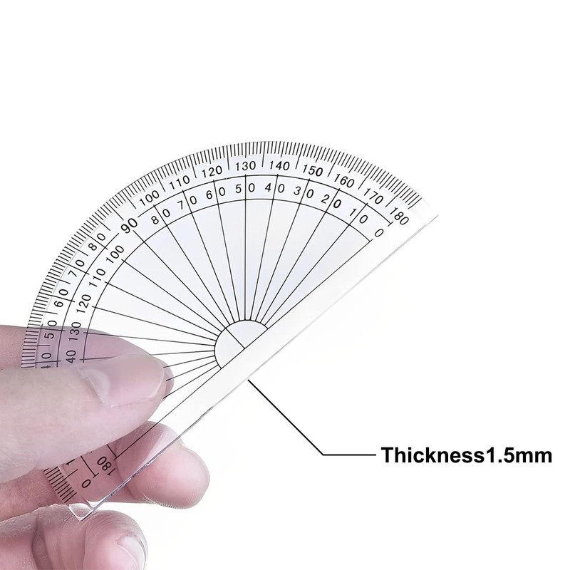 FUZVOL 10PCS Plastic Protractors 180 Degree Protractor for Students Teachers