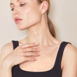 Beyond Brilliance Yellow Gold Over Sterling Silver 1/10 Carat Round Cut Lab Grown Diamond Half Eternity Wedding Band for Women | (I-I1) | Fine Jewelry for Her | Gift Box Included