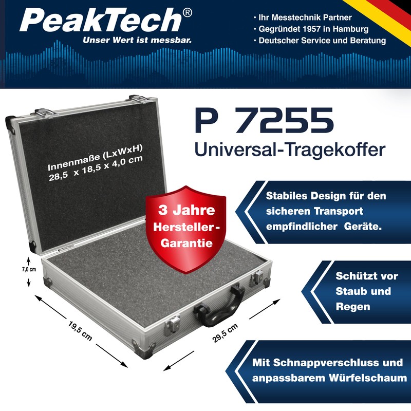 PeakTech, P 7255, Universal Aluminium Case, XL, 295 x 195