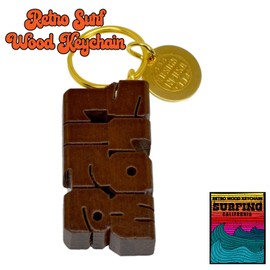 [BlueVogue] [CALIFORNIA USA WOOD] SURF Retro Detstock USA Vintage Wood Logo Key Chain Garage USA USWK-, 006-CH