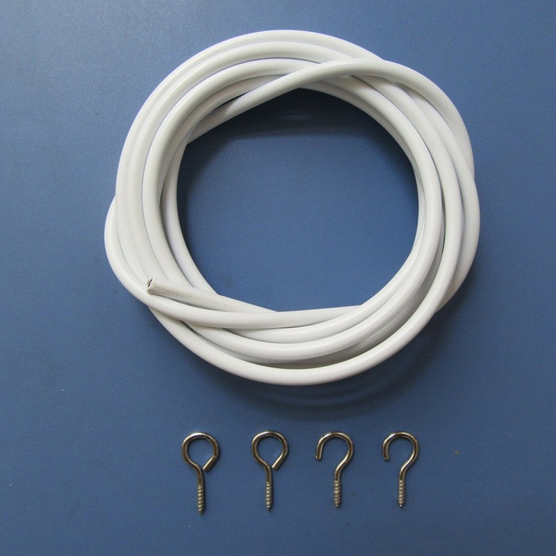 CfoPiryx White Curtain Wire Hanging Cord with Self-Adhesive Hook and