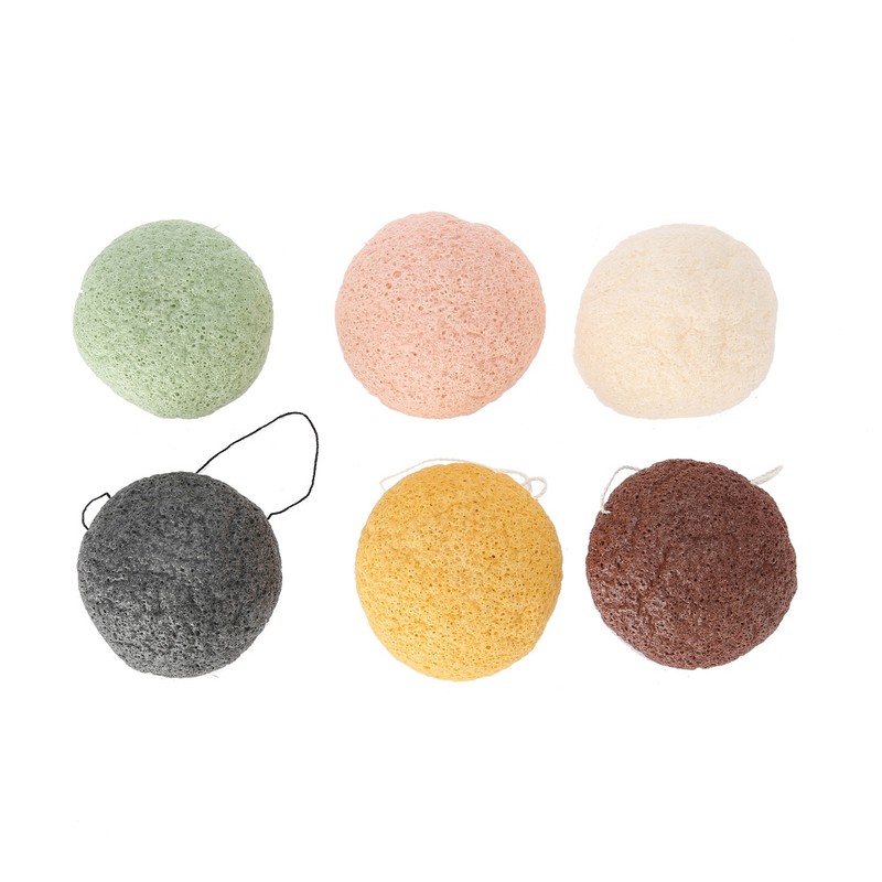 6 Color Water Drop 100% Konjac Wash Face Flutter Natural
