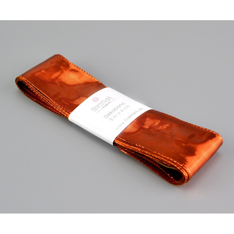 3 m x 40 mm Decorative Ribbon Shiny Copper Metallic
