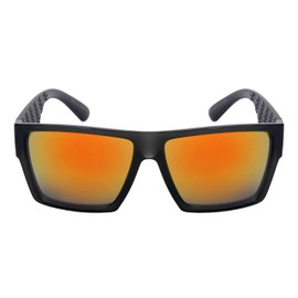 Edge I-Wear Plastic Rectangular Vintage Square Frame Sunglasses for Men Women Mirrored Lens 570111-REV-3(CLGY.rrev)