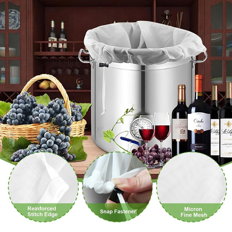 Brew Bags Reusable 46x40 cm, Straining Bag with Fine Mesh
