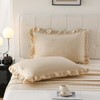 MOVE OVER Beige Ruffle Pillow Cases King Size Velvet Pillow
