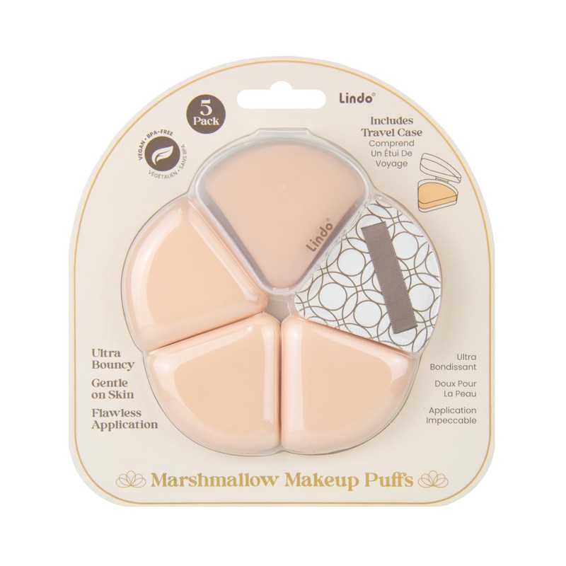 Lindo Marshmallow Makeup Puffs (5PCS) - For Foundation & Powders,