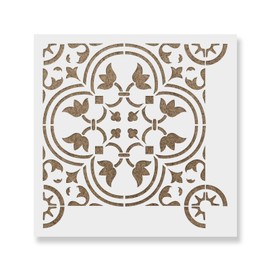 Rosario Linoleum Stencil - Floor Tile, Fireplace, Kitchen Stencil