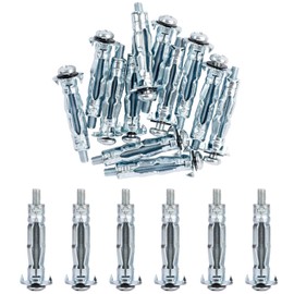 ISPINNER 20 tornillos de anclaje de pared M4 x 32 mm de acero chapado en zinc para yeso, yeso y azulejos