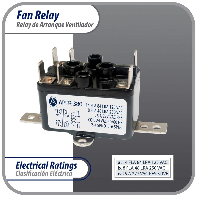Appli Parts APFR-380 90-380, 24 VAC Coil, Heavy Duty Switching