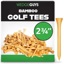 Wedge Guys Bamboo Golf Tees 2-3/4" & 3-1/4" | 100,250,500 or 1000 pcs. | Extra Durable & Stronger Than Wood Tees | Biodegradable & Less Friction | PGA Professional Approved, Golf Tees Bulk Bag