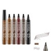Lightsbetter Waterproof Brow Pen, Lightsbetter Eyebrow, Lightsbetter Waterproof Eyebrow Pen, Eyebrow Pen Kit, 4 Tipped Precise Waterproof Brow Pen, Creates Natural Eyebrow (5pcs)